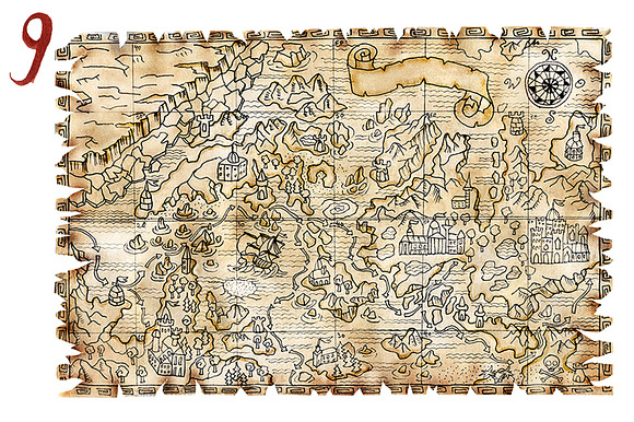 Vintage pirate maps. Part 2 in Illustrations - product preview 9
