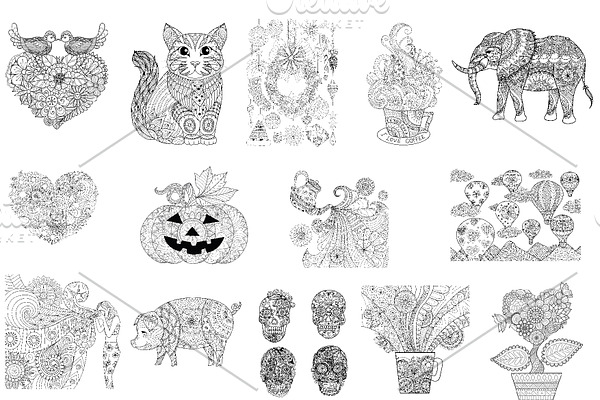14 coloring pages picked by Cara