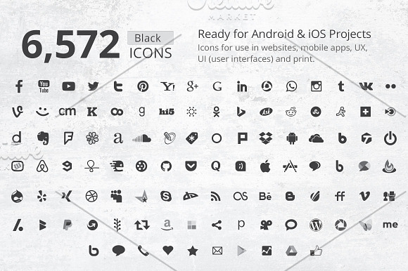 212 B/W Social Media Icons in Icons - product preview 1
