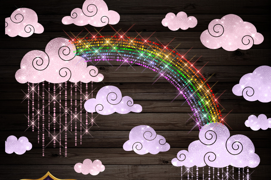 Sparkling Rain Clipart in Illustrations - product preview 8