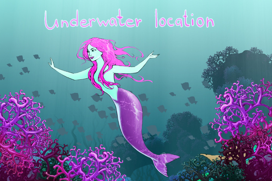 Underwater scene in Illustrations - product preview 8