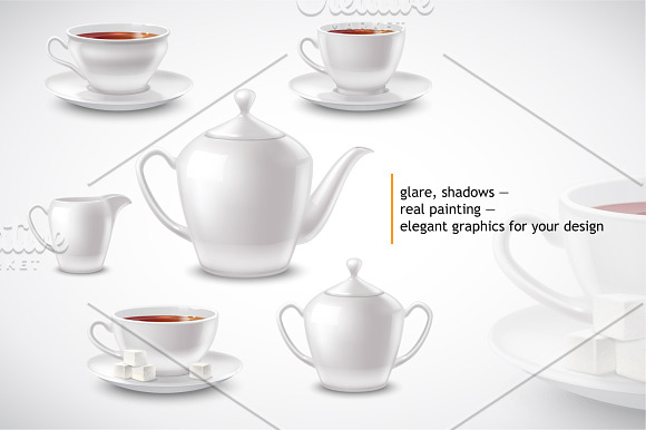 TeaTime SuperRealistic Set in Illustrations - product preview 1