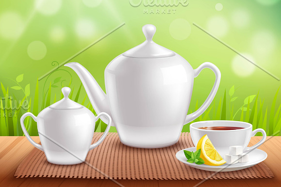 TeaTime SuperRealistic Set in Illustrations - product preview 2