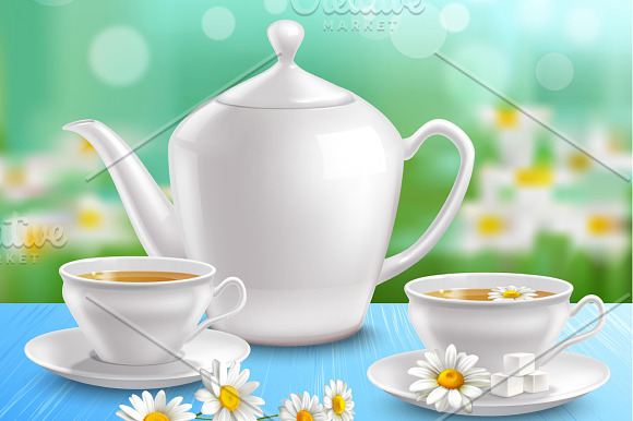 TeaTime SuperRealistic Set in Illustrations - product preview 3