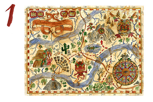Vintage Treasure Maps. Part 5 in Illustrations - product preview 1