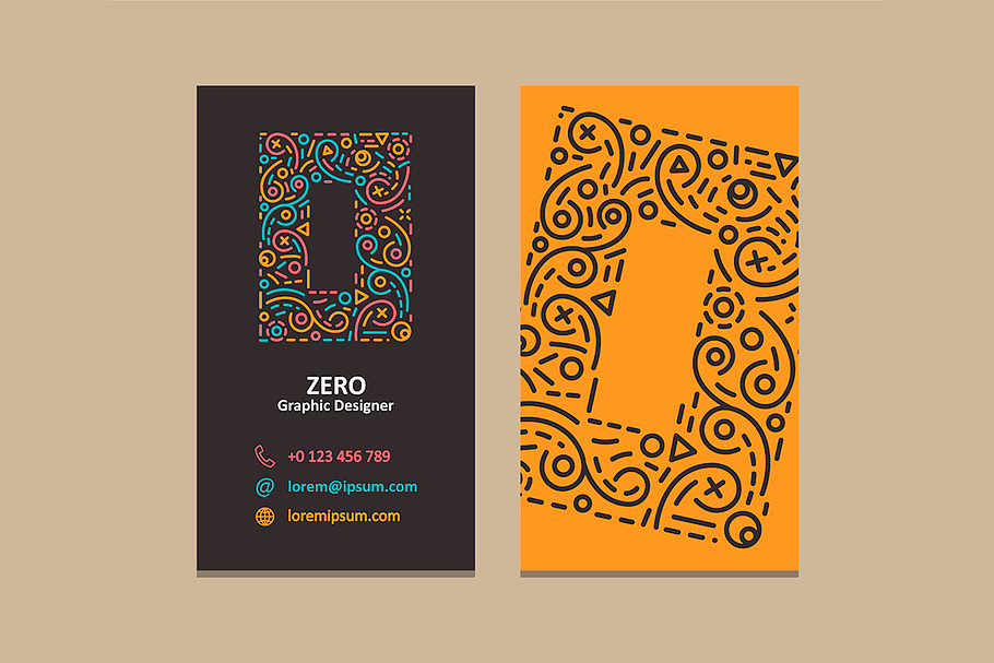 Number 0 Logo Business card in Business Card Templates - product preview 8