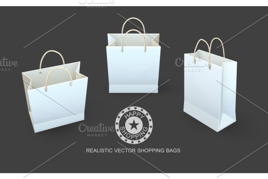 Shopping bags paper packaging for goods in Illustrations - product preview 8
