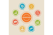ADVERTISING. Concept with icons.