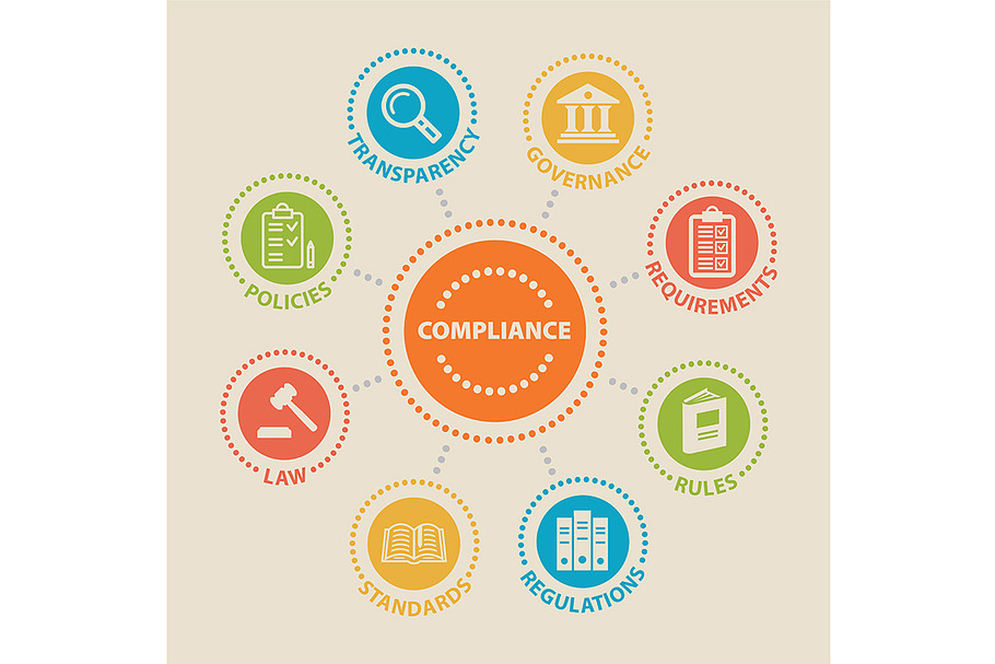 COMPLIANCE. Concept with icons. in Illustrations - product preview 8