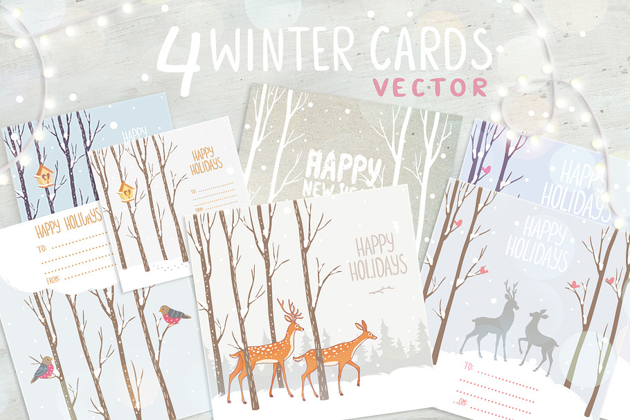 winter cards in Illustrations - product preview 8