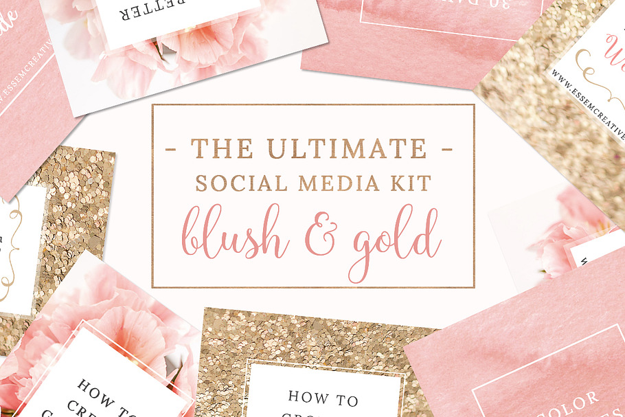 Blush & Gold Social Media Templates in Social Media Templates - product preview 8