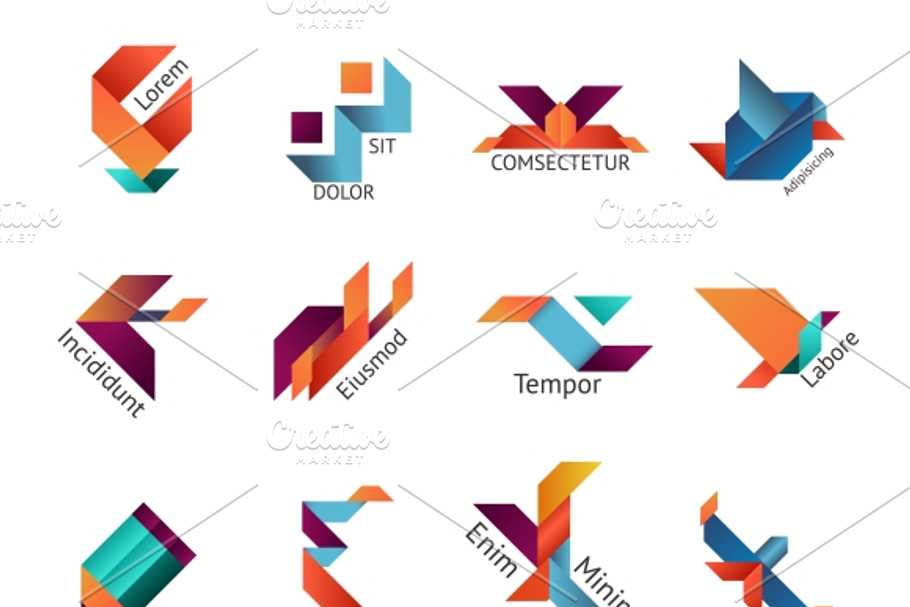 Origami business logo set in Graphics - product preview 8