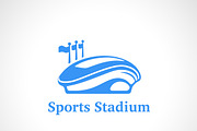 Sports Stadium Logo in Blue