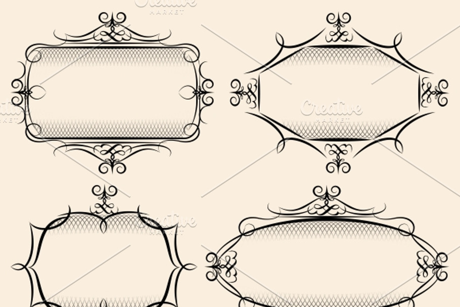 vector vintage frames in Illustrations - product preview 8