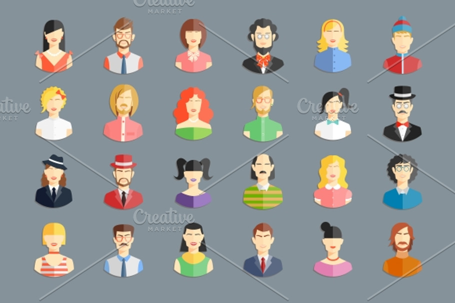 large set of avatars in Graphics - product preview 8