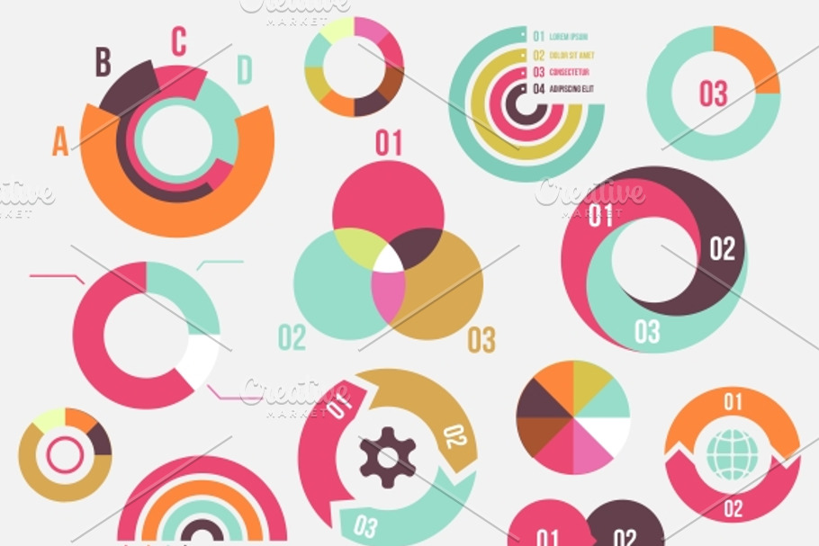 Circle charts in Illustrations - product preview 8