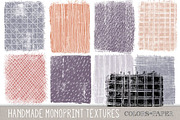 Monoprint Textures, Clipart. Brushes