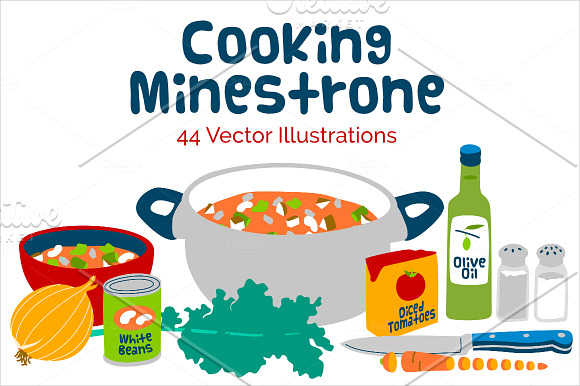 Cooking Minestrone in Illustrations - product preview 3