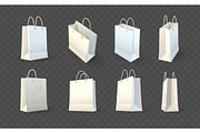 Set of paper shopping bags packaging