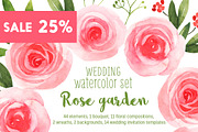 Wedding watercolor floral bundle