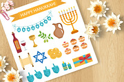 Hanukkah set of icons