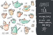 Vector set collection "Tea+Coffee"