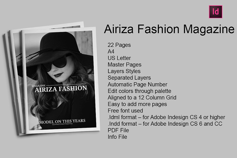 Airiza Fashion Magazine in Magazine Templates - product preview 8