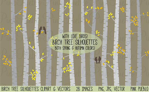 Birch Tree Clipart and Vectors in Illustrations - product preview 2