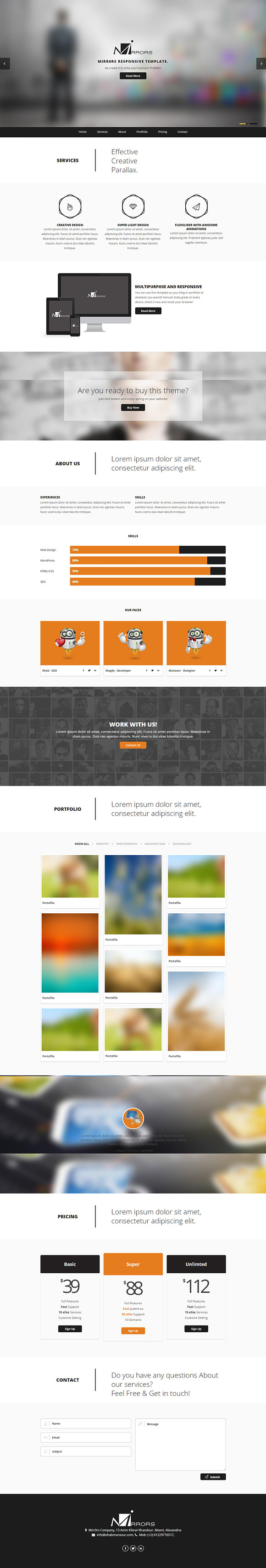 Mirr0rs - One Page HTML5 Template in Landing Page Templates - product preview 1