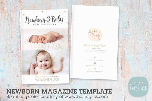 PG023 Newborn Photography Magazine in Magazine Templates - product preview 1