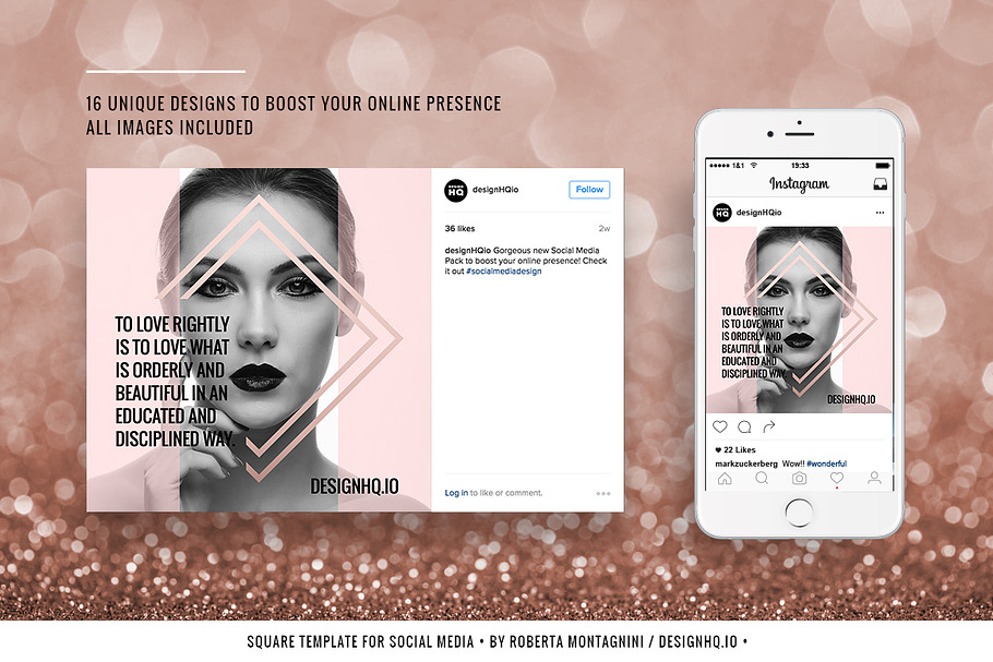 ROSE GOLD | Social Media Pack in Instagram Templates - product preview 8