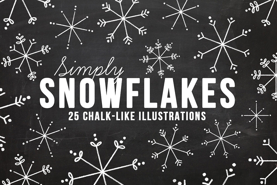 Chalkboard Snowflake Illustrations