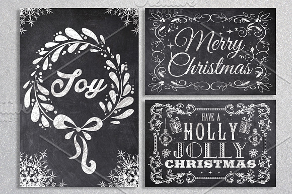 Chalk Christmas Card Bundle in Card Templates - product preview 1