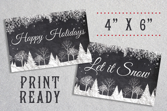 Chalk Christmas Card Bundle in Card Templates - product preview 4