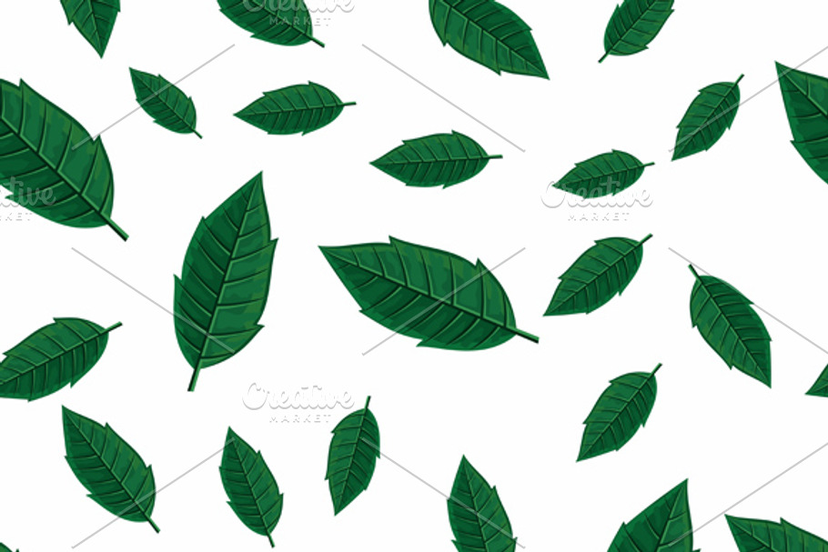 Green Leaves Seamless Patternv in Patterns - product preview 8