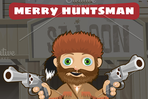 Huntsman with guns, Wild West style