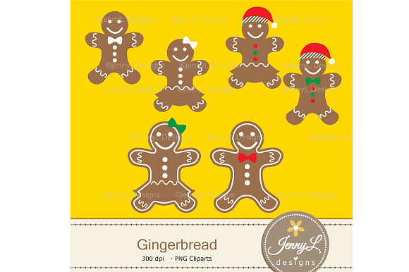 Gingerbread Digital Papers & Clipart in Patterns - product preview 1