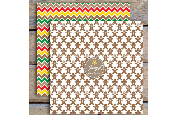 Gingerbread Digital Papers & Clipart in Patterns - product preview 3