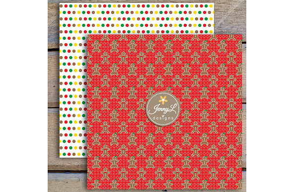 Gingerbread Digital Papers & Clipart in Patterns - product preview 4