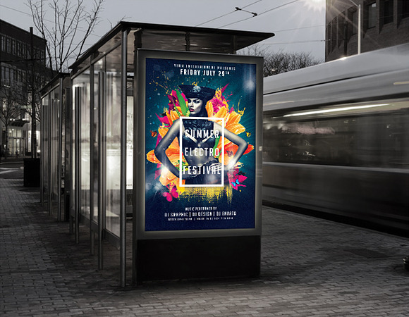 Summer Electro Festival in Flyer Templates - product preview 2