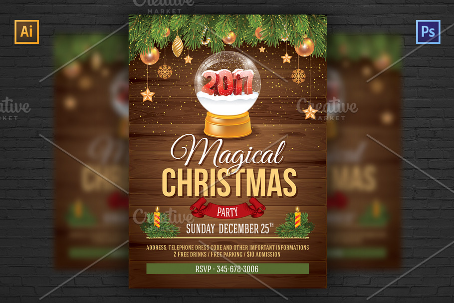 ❆ Christmas Party Flyer in Flyer Templates - product preview 8