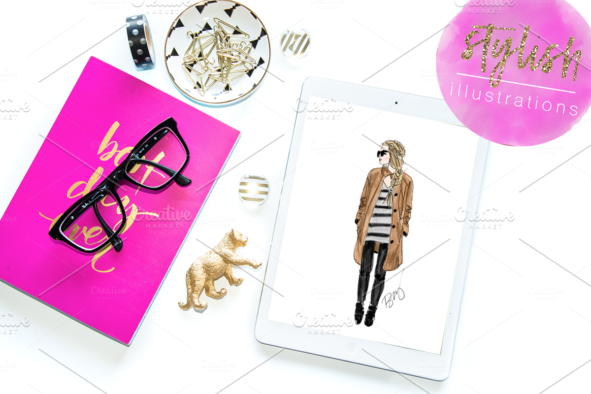 Fashion Girl Clip Art in Illustrations - product preview 8