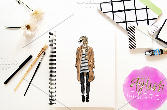 Fashion Girl Clip Art in Illustrations - product preview 1