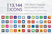 212 Round Corner Social Media Icons