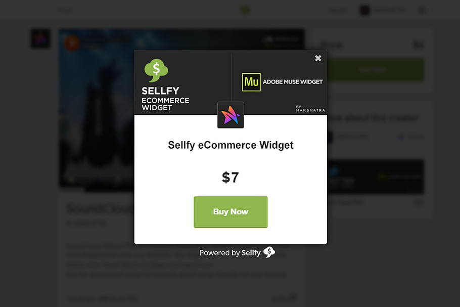 Sellfy eCommerce Adobe Muse Widget