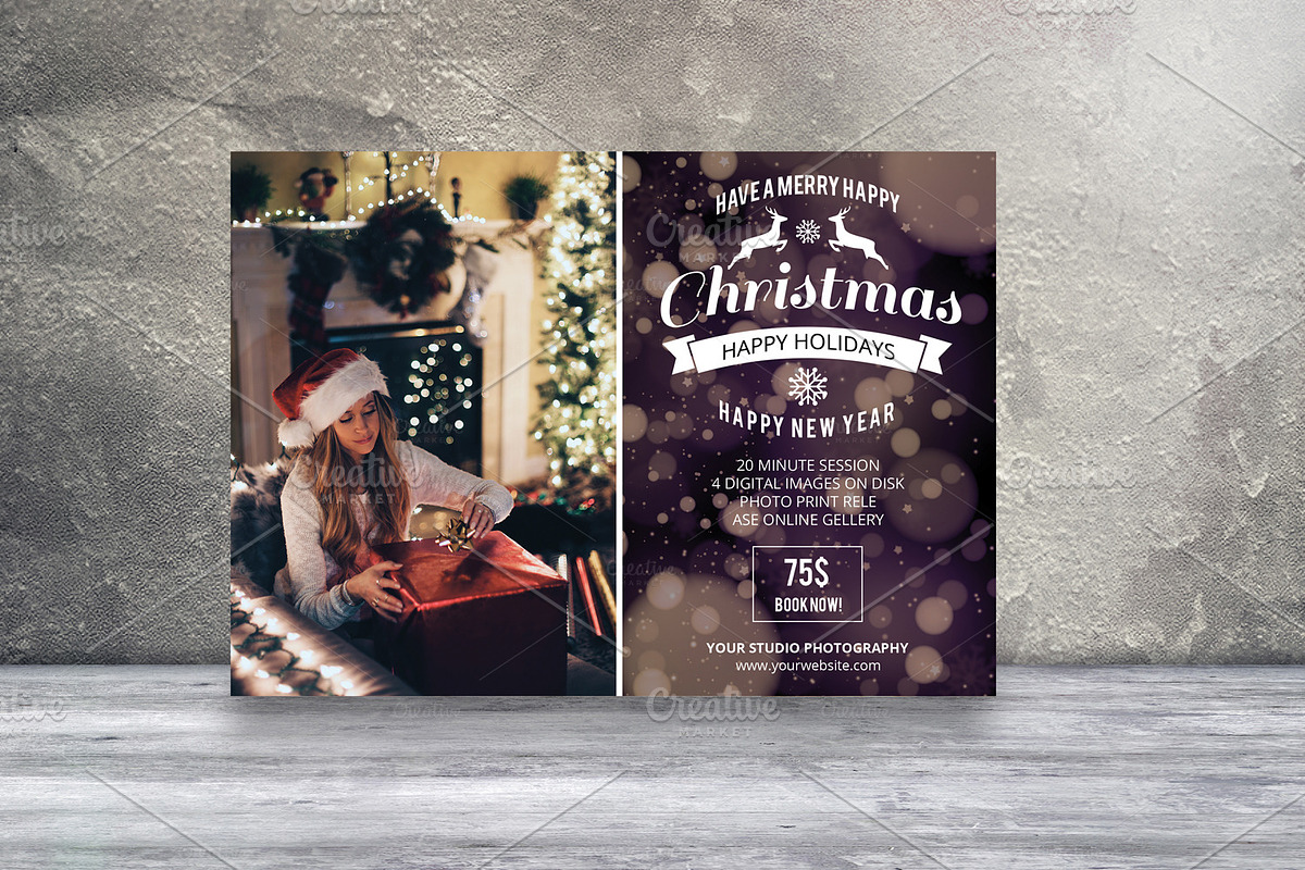 Christmas Mini Session Template-V432 in Card Templates - product preview 8