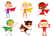 Superhero kids boys and girls vector