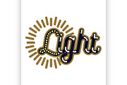Color vintage lighting shop emblem