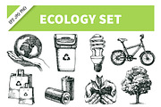 Hand Drawn Ecology Vector Set