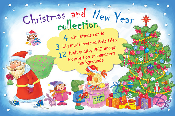 Christmas and New Year collection in Illustrations - product preview 4